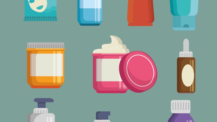 Various sized and shaped bottles and sprays