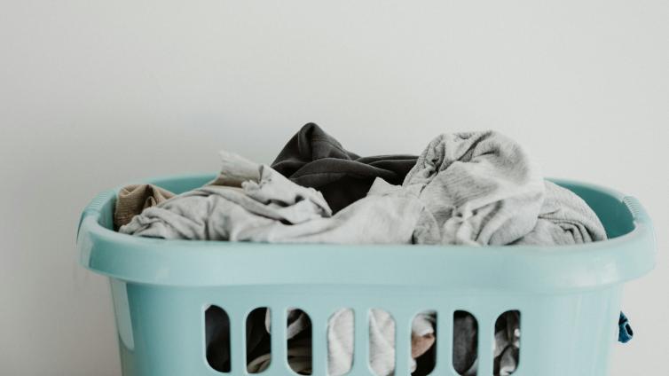 Laundry in laundry basket